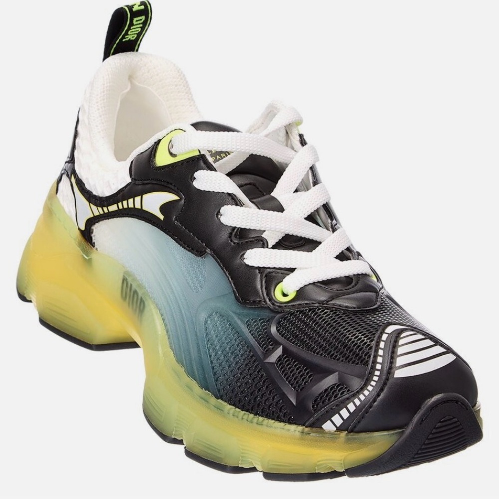 Dior Black and Yellow Ombre Sneakers